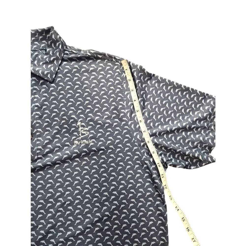 FJ Footjoy mens medium DOLPHIN AOP Birkdale Golf Club blue white performance - Picture 9 of 9